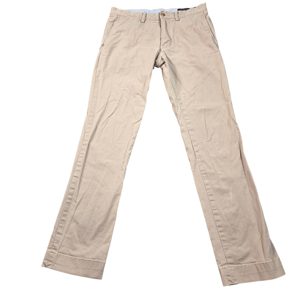 Polo Ralph Lauren Chinos Pants Mens 30x30 (tag 30x32) Tan Khaki Stretch Slim Fit